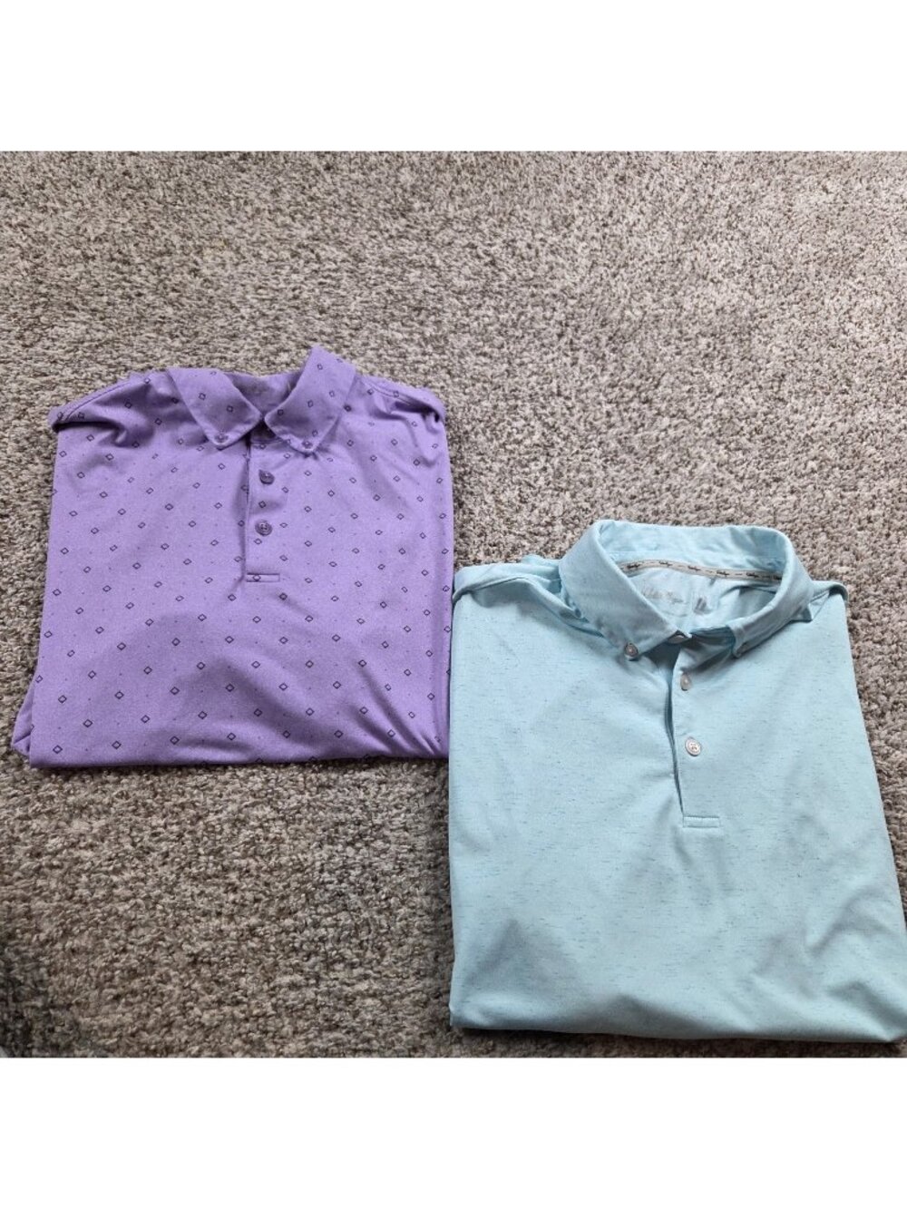 Lot Of 2 Walter Hagen 11 Majors Polo Shirt Mens Large Geometric Performance